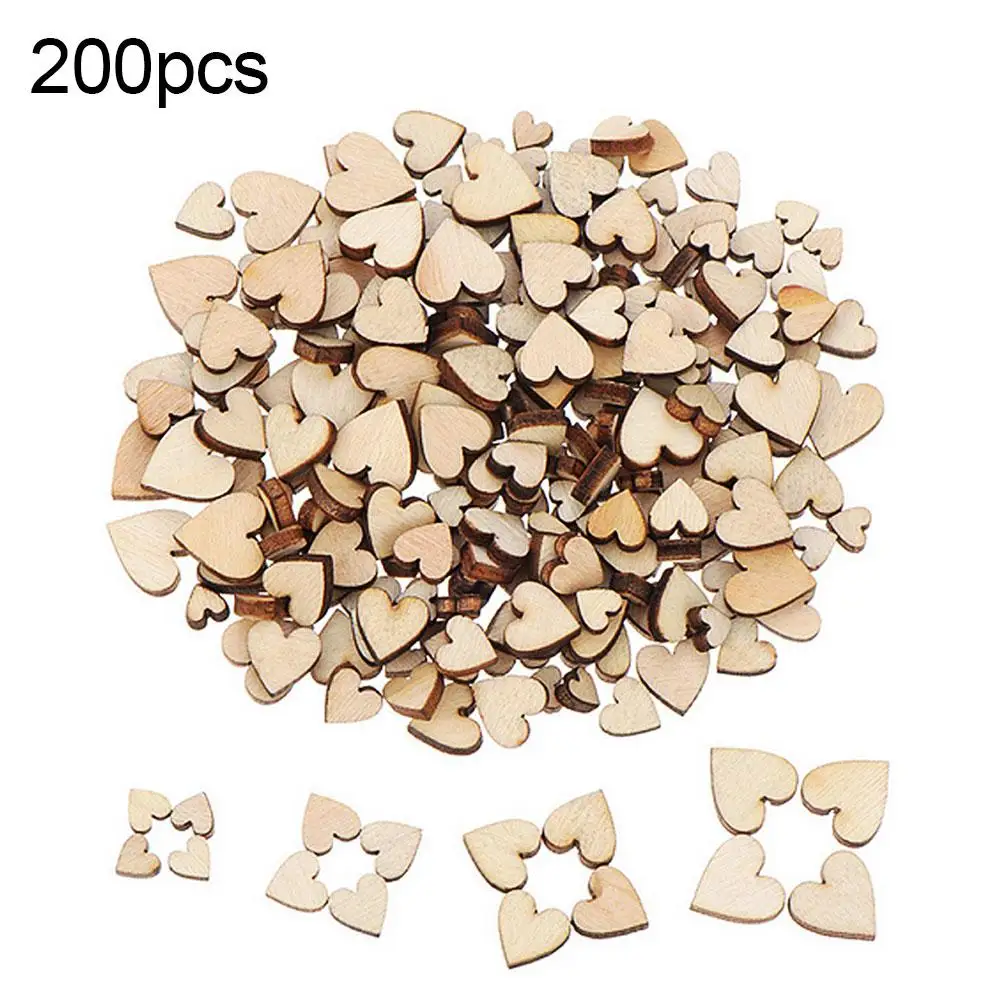 

200Pcs 6/8/10/12mm Mixed Rustic Wooden Buttons Love Heart Buttons DIY Crafts Decorative Button Wedding Decoration Home Decor hot