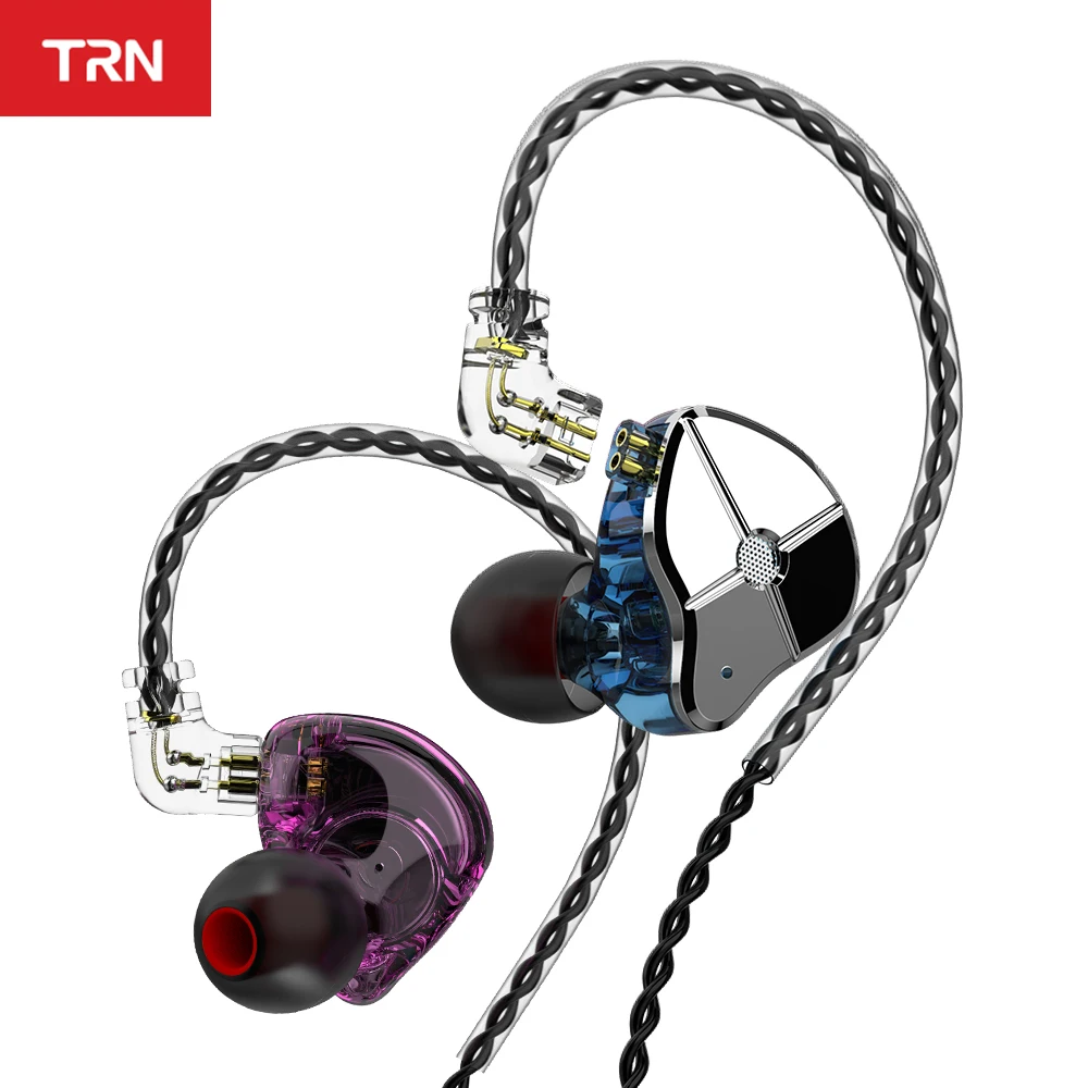 TRN ST1 1DD + 1BA híbrido en la oreja los auriculares HIFI DJ Monitor deporte del auricular auriculares con QDC Cable TRN V90 BA5 VX|Auriculares y audífonos| - AliExpress