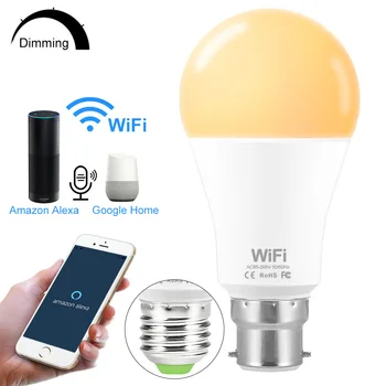 

e27/b22 Wifi Light Bulb Remote Control Led Light e27 110V 220V Led Lamp Compatible with Amazon Alexa Echo Google Home Assistant