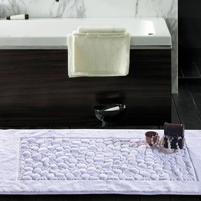 Toalla de suelo de baño blanca, alfombrilla de baño absorbente, piedra 3D,  algodón egipcio, rayas, ducha, bañera, toallas para pies, hogar, Hotel,  50*80cm - AliExpress
