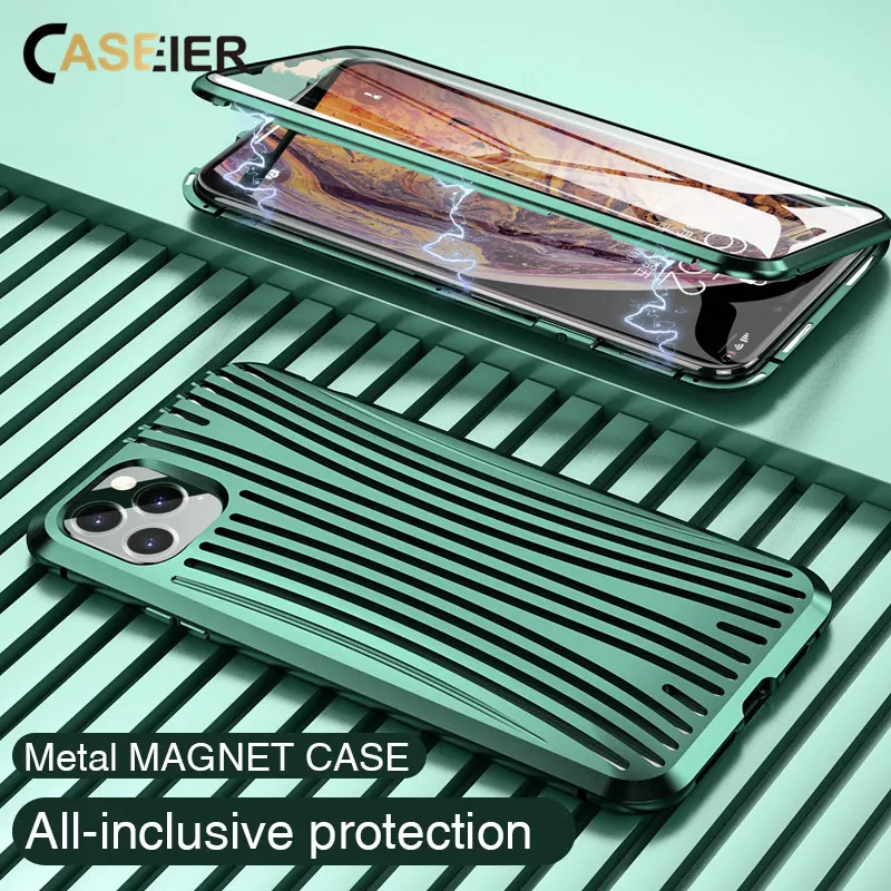 

CASEIER Metal Magnetic Case For iPhone 11 Pro Max XS XR All-round Protection Magnet Case For iPhone 11 Pro Max 7 8 Plus Funda