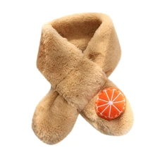 Детский плюшевый шарф, воротник из искусственного меха кролика, зимний детский шарф, шарфы для девочек, мягкий шейный платок из меха кролика, теплый плотный снуд А4