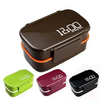 

Microwave Double Layer Lunch Box Plastic Bento Lunch Food Workers Compartments Student Container Lunchbox Box With A8Z3