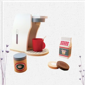 

1 Set Coffee Maker Lightweight Creative Educational Durable Wooden Coffee Maker Early Education Toy for Kids Toddler