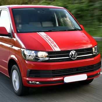 

Engine Vinyl Decals Sport Styling Car Bonnet Stripes Decor Sticker Decals For-Volkswagen Transporter T4 T5 T6 Auto Hood Cover