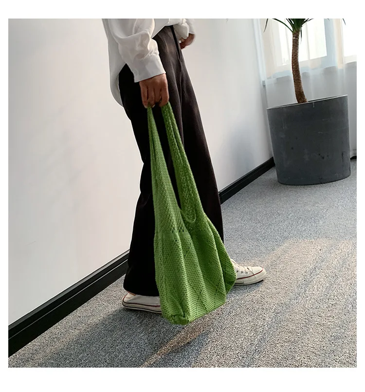 Women's bag 2022 Trend Handbags Knitted bag Luxury Designer Crochet Shoulder bags Ladies Tote bag Shopper Sac Bags for Women