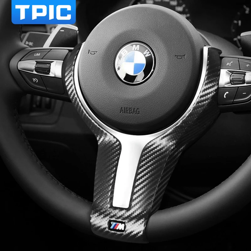 Car Steering Wheel Airbag Cover Trim Frame Sticker Interior BMW F20 F21 F30 F32 F33 F34 F36 F48 F80 F83 Dark Gray