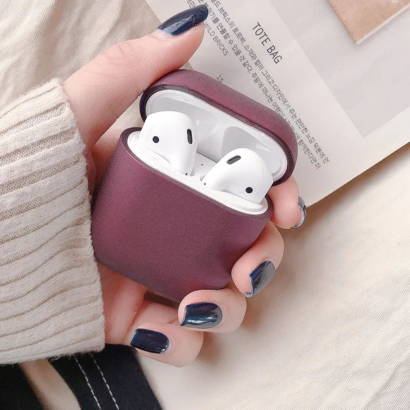 style 1 Простой карамельный цвет для airpods чехол матовый ощущение наушники PC чехол для Apple bluetooth гарнитура чехол для airpods 2 Чехол - Цвет: style 1