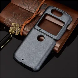 Custodia posteriore protettiva shockproof in PU cuoio di lusso per Motorola Razr 5G - Custodia telefonica premium