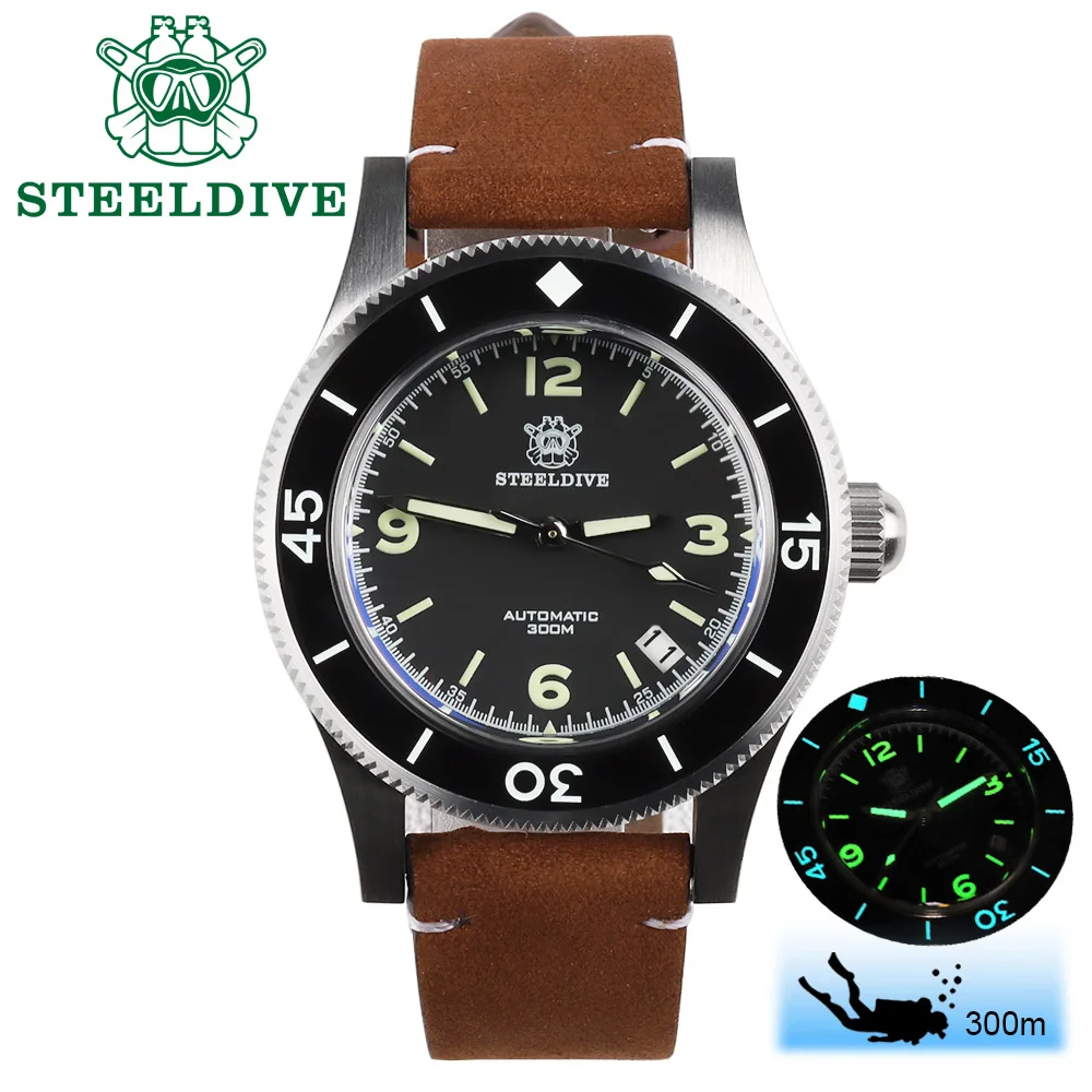 dive watch on leather