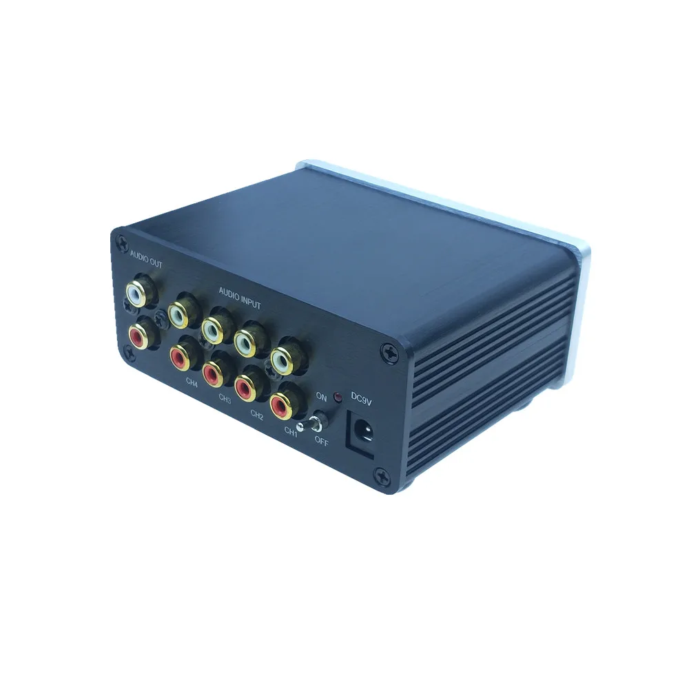 signal splitter 4 IN 1 OUT audio rca connector signal selector relay Source Selector HIFI input rca cable switcher schalter boX