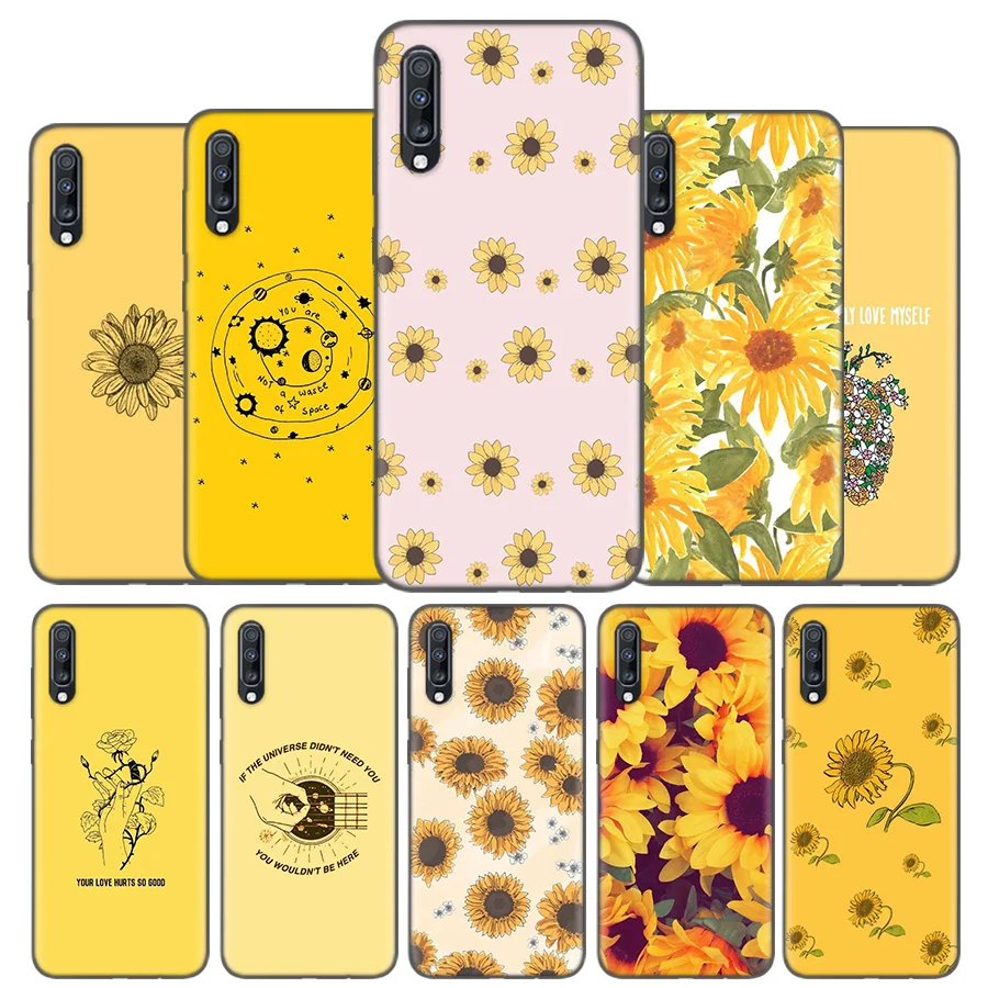 

Silicone Case Cover For Samsung Galaxy A50 A80 A70 A60 A40 A30 A20 A20e A10 A9 A8 A7 A6 Note 8 9 10 Plus 2018 5G Flowers Yellow