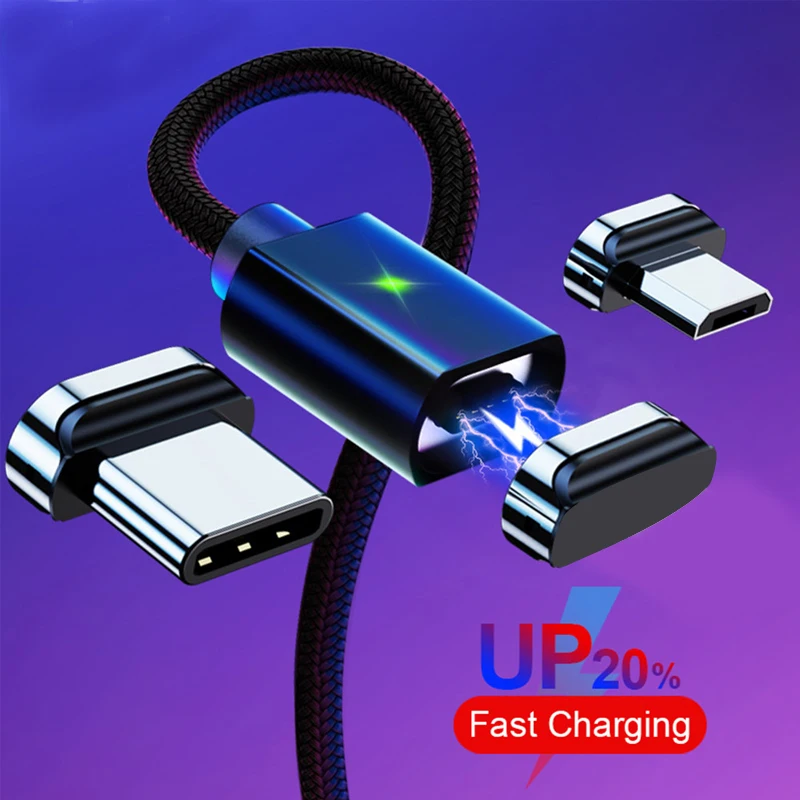 

Magnetic Micro USB Cable For iPhone For Samsung Fast Charging Data Wire Cord Magnet Charger USB Type C 3A Mobile Phone Cable