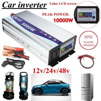 

10000W Inverter 12V/24V/48V 220V Peak- Modified Sine Wave Power Voltage transformer Inverter Converter + LCD display