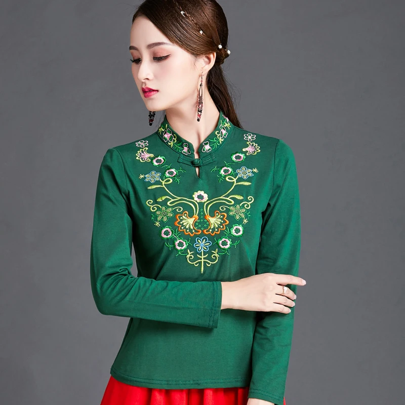 Топы и блузки женская одежда блузка с вышивкой рубашка экзотическая народная на