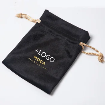 

Customized Super Soft Silk Velvet Drawstring Pouches Ribbon Small Smoothly Flannel Cloth Bag Jewelry Bead Storage Containers