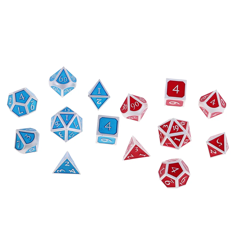 7 шт многогранных кубиков D4 D6 D8 D10 D12 D20 для DND RPG MTG игр