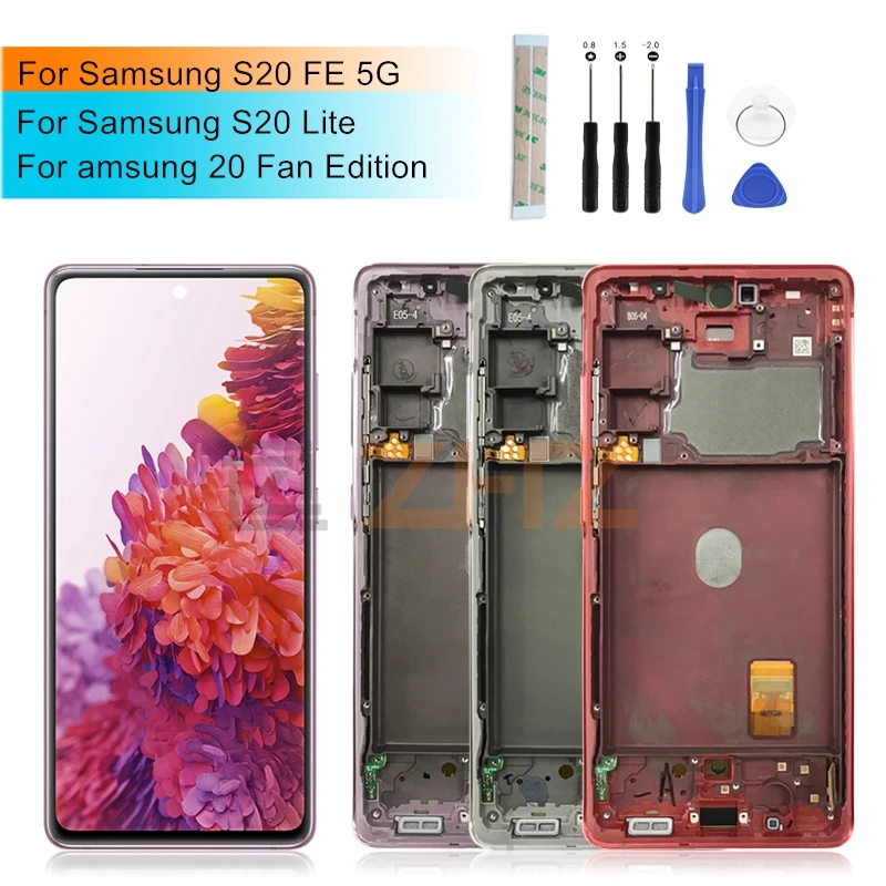 

For Samsung S20 FE LCD Display Touch Screen Digitizer Assembly With Frame For Samsung S20 Lite Lcd G780F Screen Replacement 6.5"