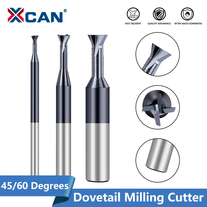 XCAN T Slotting Milling Bit Dovetail Milling Cutter 45/60 Degrees 1.5