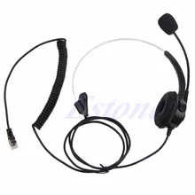 4 Pin RJ11 Corded Telephone Headset Call Center Operator Monaural Headphone