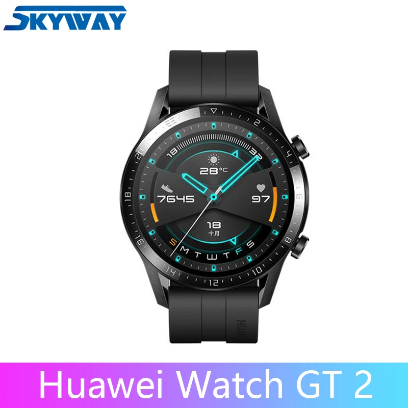 Huawei Watch GT 2, умные часы, измеритель уровня кислорода в крови, spo2, Bluetooth, умные часы, 5,1, для телефонных звонков, трекер сердечного ритма, для Android, iOS