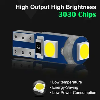 

10Pc High Quality Super Bright 3030 SMD 37 58 70 73 74 2721 T5 Dash Cluster Gauge LED Wedge Bulbs Ultra White Light