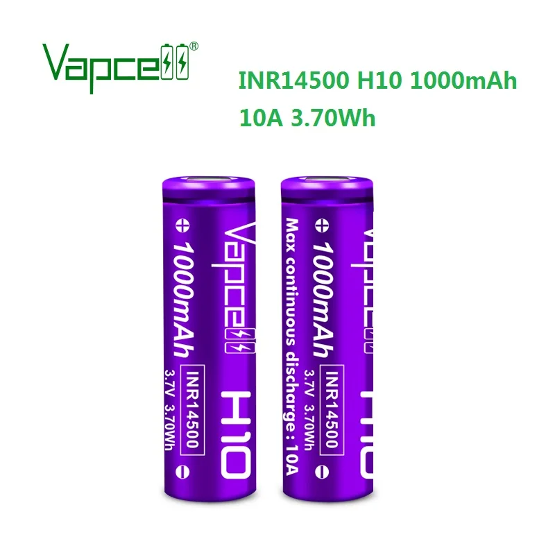 Бесплатная доставка QZ Vapcell INR14500 1000mah 10A H10 3 7 V 14500 литиевая батарея для
