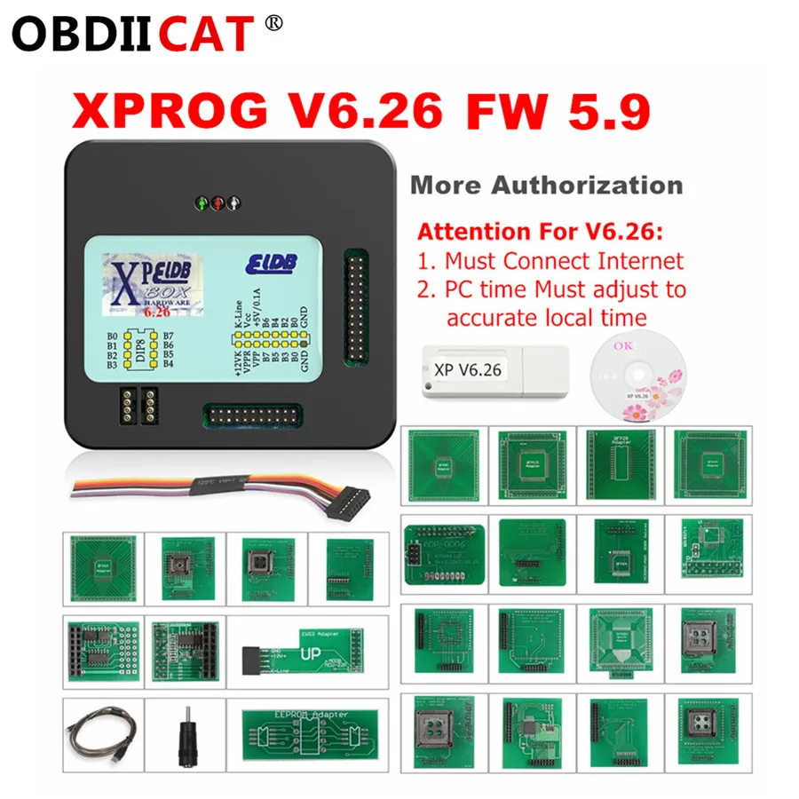 Программатор чип Xprog 6 26 XPELDB ECU инструмент для настройки с USB-ключом больше функций