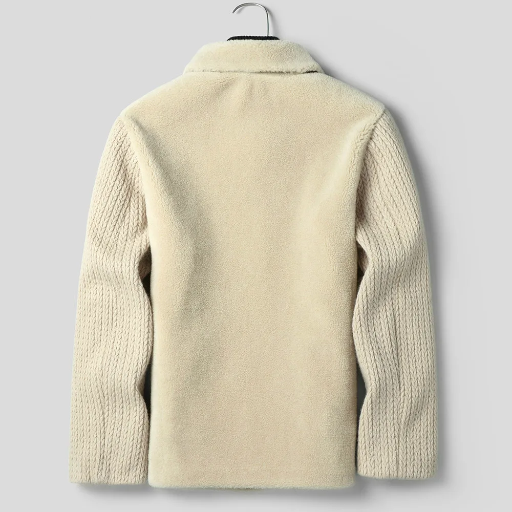 

Men's Fur Coat 100% Wool Autumn Winter Sheep Shearing Jacket Real Fur Men Short Korean Vintage Fashion Jackets KJ1427