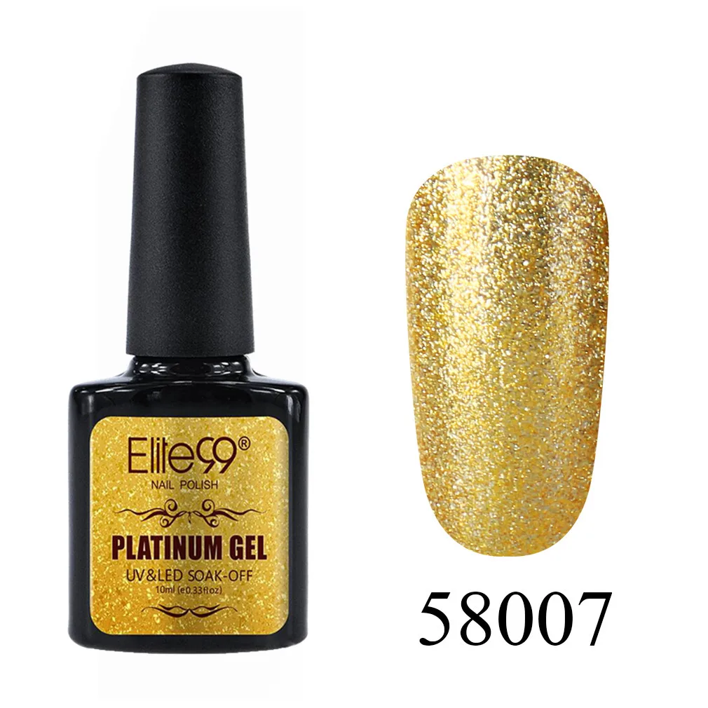 58007 Elite99 Гель-лак для маникюра Полупостоянный Vernis верхнее покрытие УФ светодиодный 10 мл гель покрытые лаком ногти искусство Блестящий УФ лак для ногтей с блестками лак - Цвет: 58007