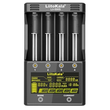 

FFYY-Liitokala Lii-500S Battery Charger Lcd Screen Display Lithium/Nimh 18650 26650 Aa,Aaa Press Control Four Currents
