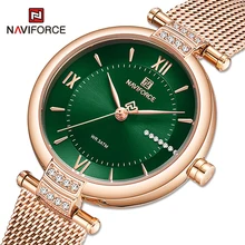 

Top Brand NAVIFORCE Ladies Watches Casual Fashion with Diamonds Clock Waterproof Stainless Steel Watches Women Relogio Feminino