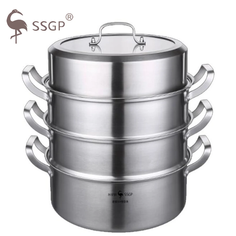 Пароварка из нержавеющей стали 304 двойные бойлеры бытовой горячий горшок большой