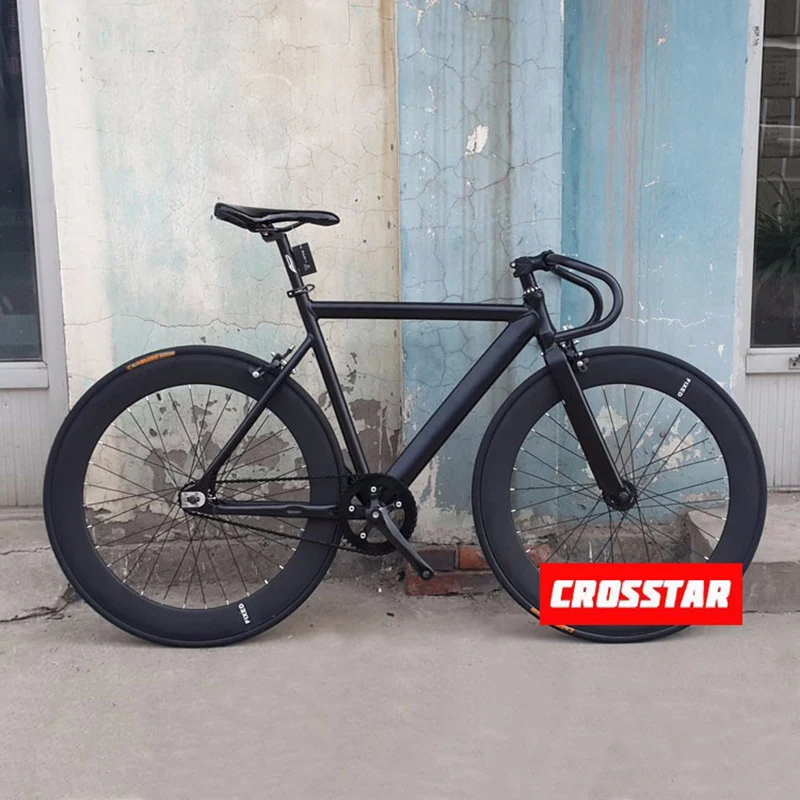 Fixed Gear Bike Fixie frame 53cm 55cm 58cm DIY 700C Muscular Aluminum alloy Bike Track Bike Bicycle wiith 3 Spoke wheel rim