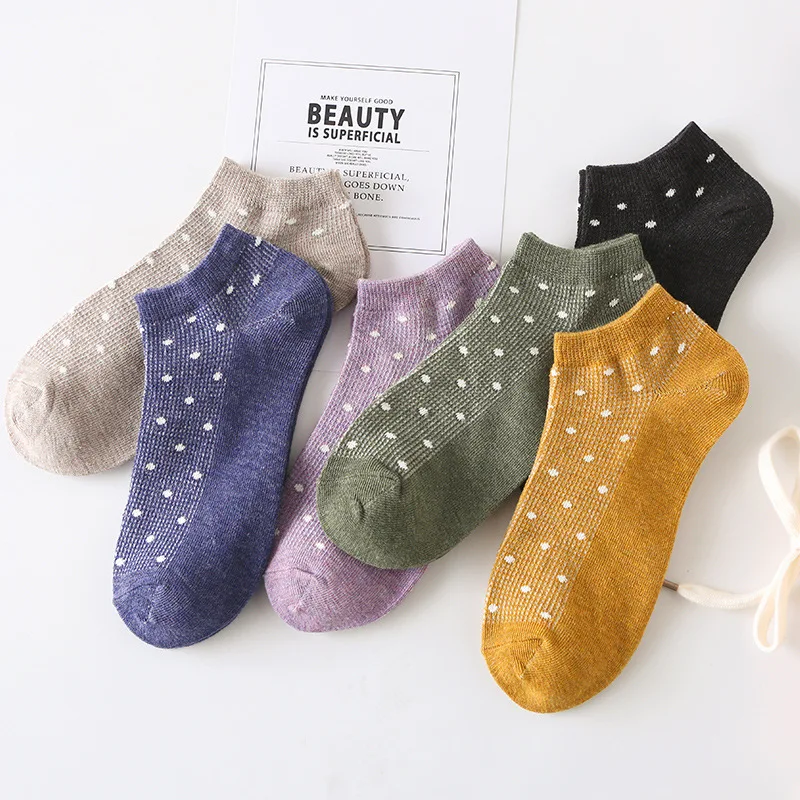 Кавайные женские носки в мелкую клетку хлопок весна лето Харадзюку Calcetines Mujer