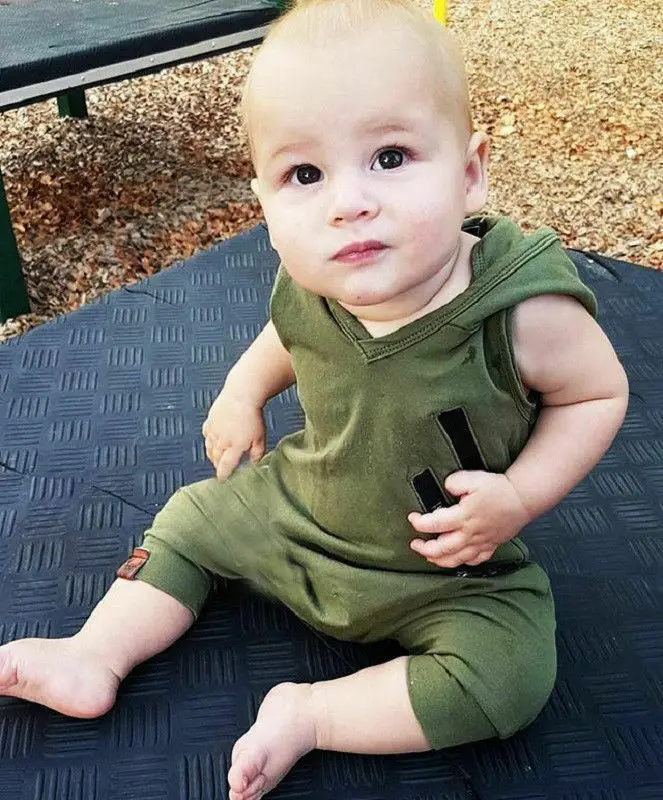 

Newborn Baby Boy Clothes Camouflage Print Jumpsuit Summer Sleeveless Hooded Romper Camo Rompers Zipper Jumpsuit Outfits 0-24M