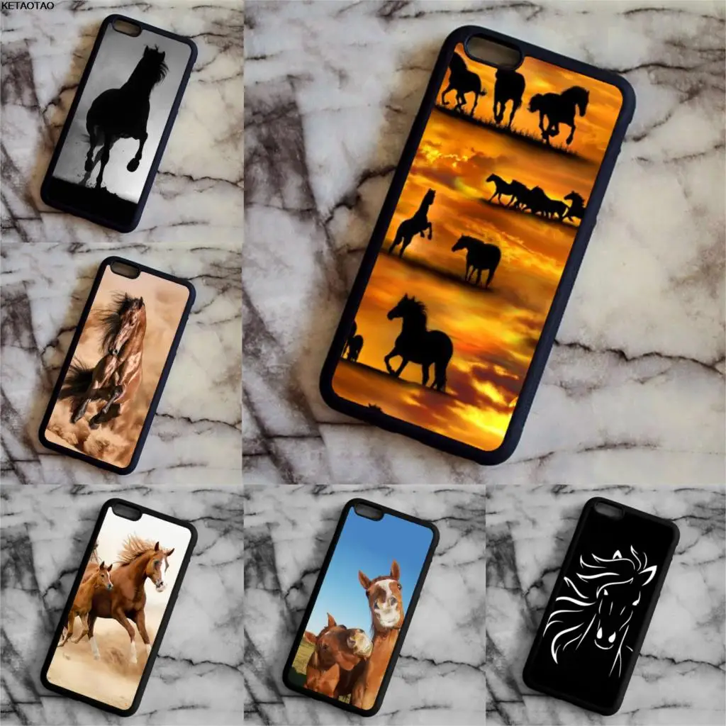 Чехол для телефона KETAOTAO Running Horse s для iPhone 4S SE 5 6 5C 5S 6S 7 8 SE X Plus XR XS XSMax чехол из мягкого ТПУ резины и силикона