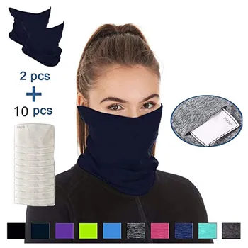 

2PCS Universal Multifunctional Head Scarf Breathable Washable Face Mask Comfort Outdoor Fabric Neck Cover With Safety Filter