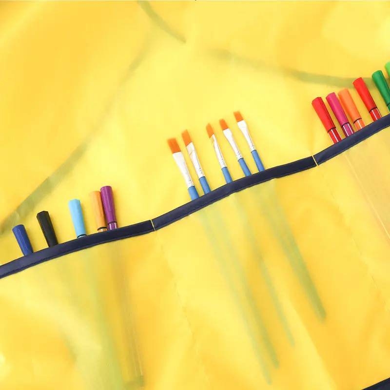 Aprons Pockets for Paint Brush Tool Kids Waterproof Art Craft Apron Smock for Children DIY Painting Drawing