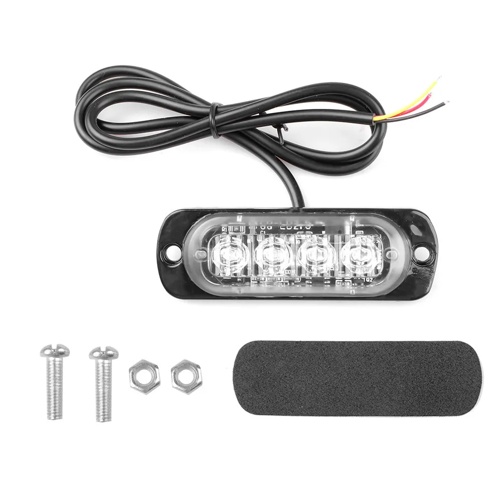 Acheter Lampe stroboscopique LED pour voiture, 4 lumières, 16W, commande  manuelle, 18 modes, 12V, lumière d'avertissement latérale pour camion