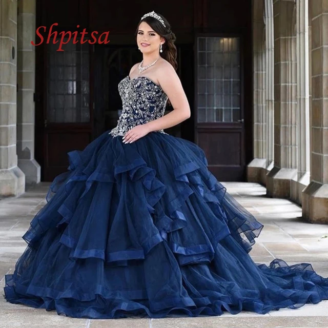 navy blue quinceanera dresses