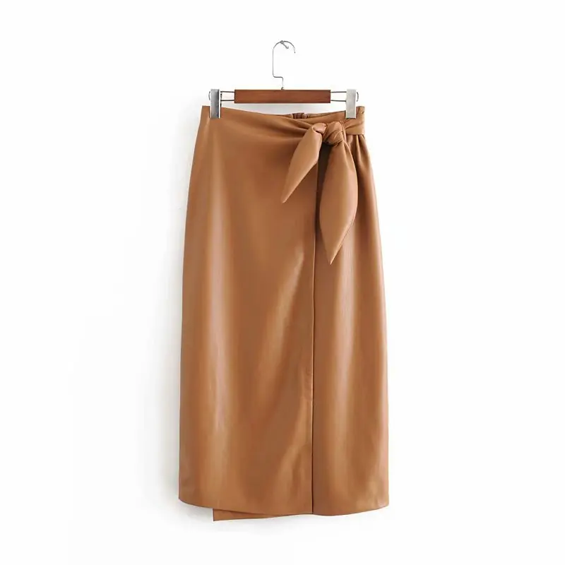 

Europe And America 2020 Spring Non-mainstream High-waisted Lace-up One Slice Wrap Skirt-Skirt A9ms2602