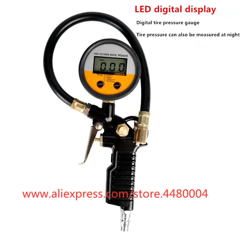 

Neoteck Digital Car EU Tire Air Pressure Inflator Gauge LCD Display LED Backlight Vehicle Tester Inflation Monitoring Manometro