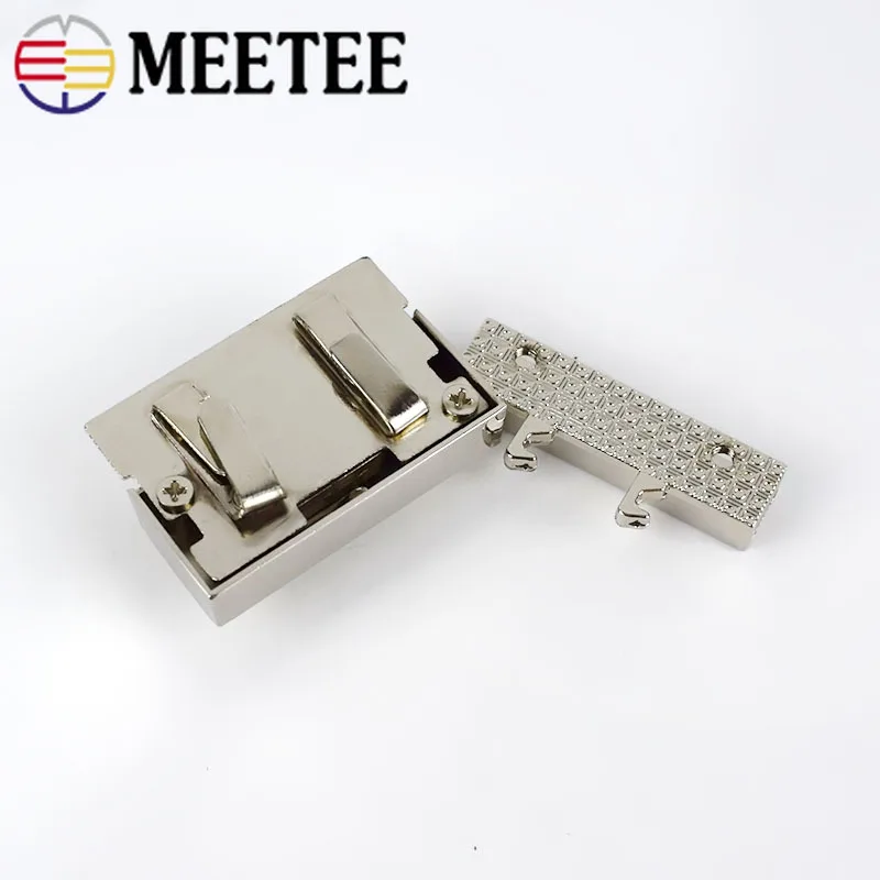 2Pcs Meetee Handbag Metal Turn Twist Locks Female Bag Clasp Metal Buckle Replacement Purse Clasp Closure DIY Leather Accessories