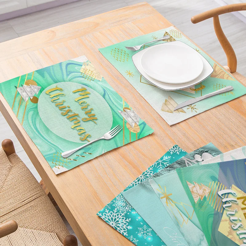 

4pcs/lot Kitchen Placemat Dining Table Mat Tea Coaster Cotton Linen Pads Cup Mats 42*32cm Home Decor