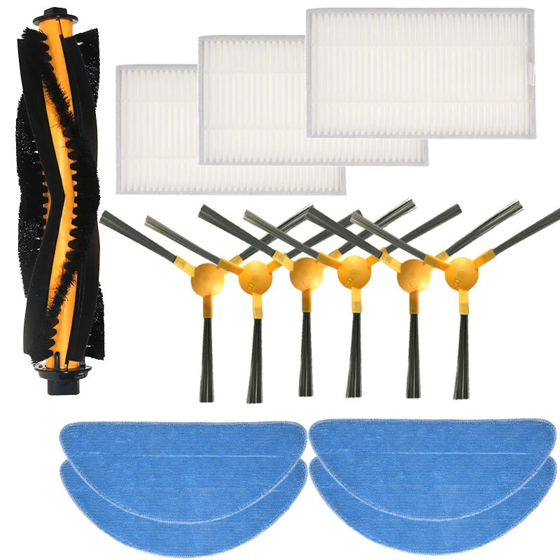 Filtro Hepa com Escova Lateral Principal e Pano para Aspirador de pó Robótico Kitforte com Filtro