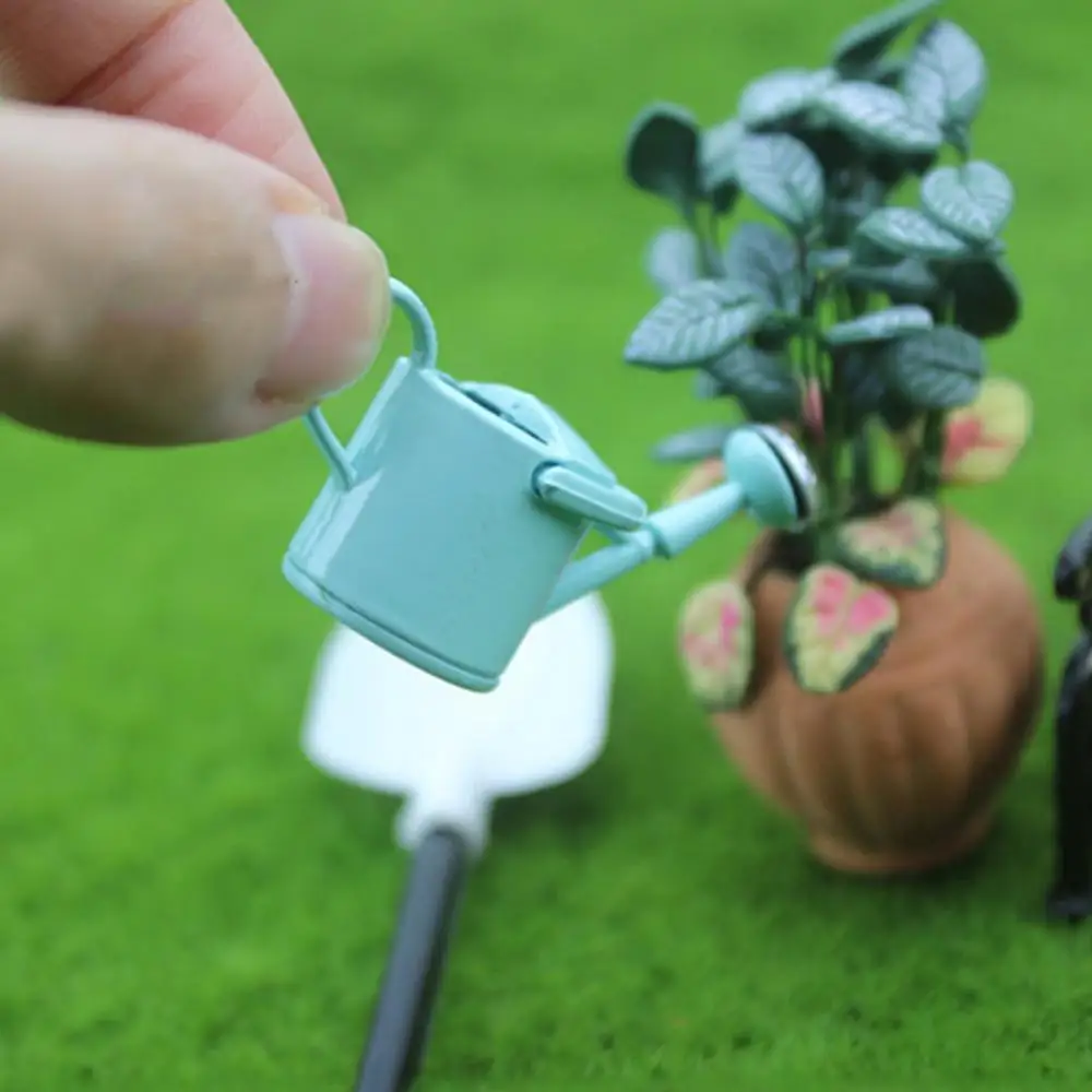 1/12 Dollhouse Miniature Garden Accs Garden Tools Watering Can Green Plant 