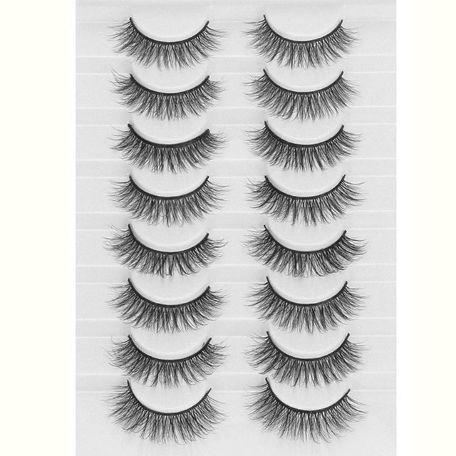 8 Pairs 3D Mink False Eyelashes Natural Wispy Fluffy Dramatic Volume Fake Lashes Extension Handmade Cruelty-free Eyelash
