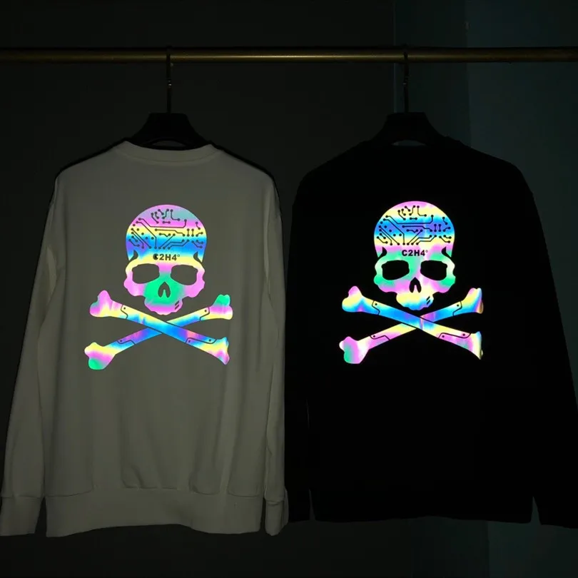 

Mastermind-C2H4 Hoodie 2019 Men Women Casual Mastermind Japan Sweatshirts Streetwear Skull Reflective Logo MMJ Hoodies