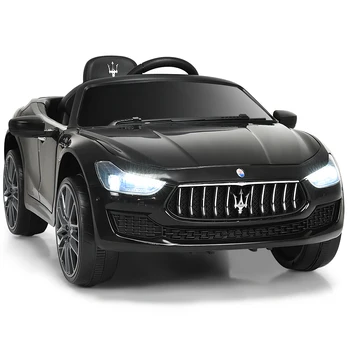 

12V Maserati Licensed Kids Ride on Car w/ RC Remote Control Led Lights MP3 Black